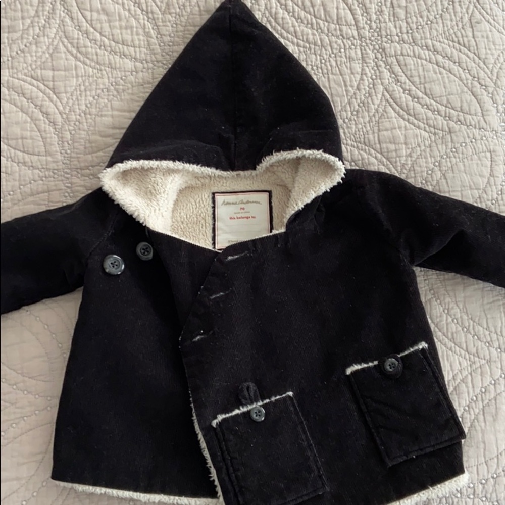 Hanna Anderson corduroy fleece lined jacket black